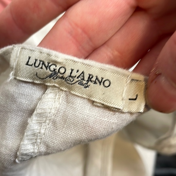 Lungo L'arno Beige Linen Top - Picture 3 of 3